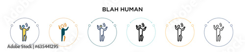 Blah human icon in filled, thin line, outline and stroke style. Vector illustration of two colored and black blah human vector icons designs can be used for mobile, ui, web
