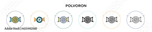 Polvoron icon in filled, thin line, outline and stroke style. Vector illustration of two colored and black polvoron vector icons designs can be used for mobile, ui, web