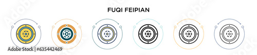 Fuqi feipian icon in filled, thin line, outline and stroke style. Vector illustration of two colored and black fuqi feipian vector icons designs can be used for mobile, ui, web