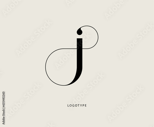 Vector logo in the shape of the letter "j". Elegant minimalist logo.