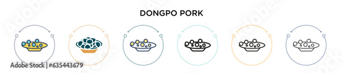 Dongpo pork icon in filled, thin line, outline and stroke style. Vector illustration of two colored and black dongpo pork vector icons designs can be used for mobile, ui, web photo