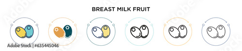 Breast milk fruit icon in filled, thin line, outline and stroke style. Vector illustration of two colored and black breast milk fruit vector icons designs can be used for mobile, ui, web