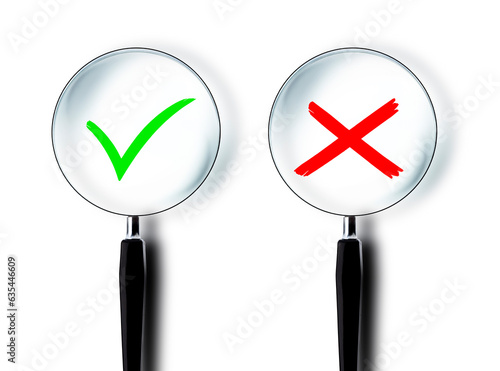 Lupe mit Grünem Ok Zeichen