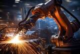 Robotic arm welding in an industrial plant, Generative Ai