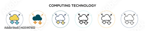 Computing technology icon in filled  thin line  outline and stroke style. Vector illustration of two colored and black computing technology vector icons designs can be used for mobile  ui  web