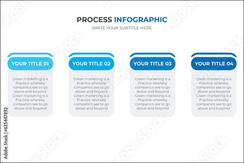 Business infographics. Timeline design rectangular template with icons and 4 options, steps or process. Vector illustration. © GraphyPix