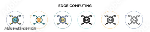Edge computing icon in filled  thin line  outline and stroke style. Vector illustration of two colored and black edge computing vector icons designs can be used for mobile  ui  web