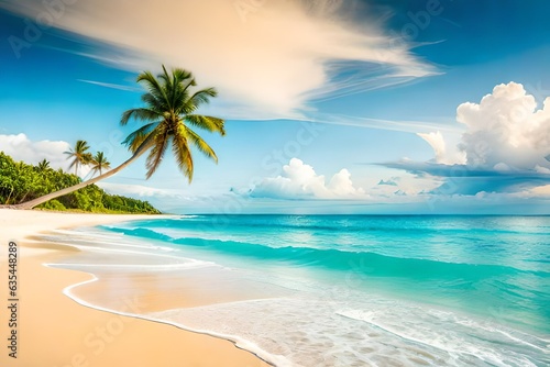 beach with palm trees © rojar deved