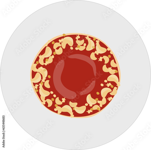 Red velvet doughnut with almond toping