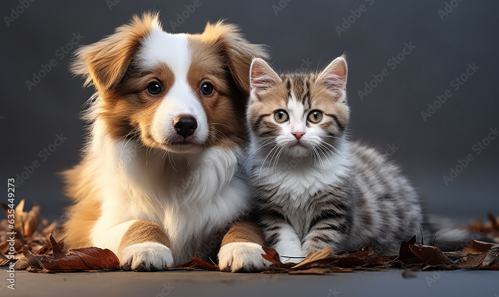 Adorable Pet Duo: Cute Cat and Dog Together