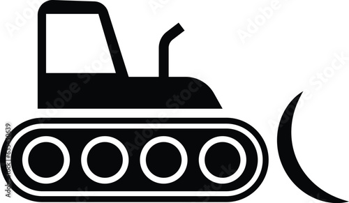 Bulldozer Building, Heavy Construction Machine Icon