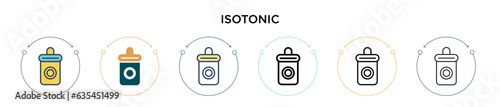 Isotonic icon in filled, thin line, outline and stroke style. Vector illustration of two colored and black isotonic vector icons designs can be used for mobile, ui, web