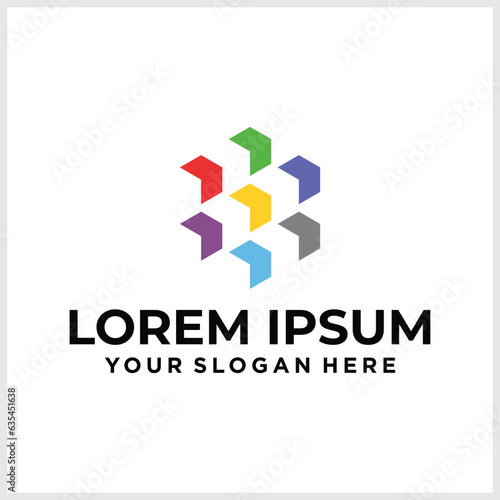 Modern logo innovative concept for fintech and digital finance industry