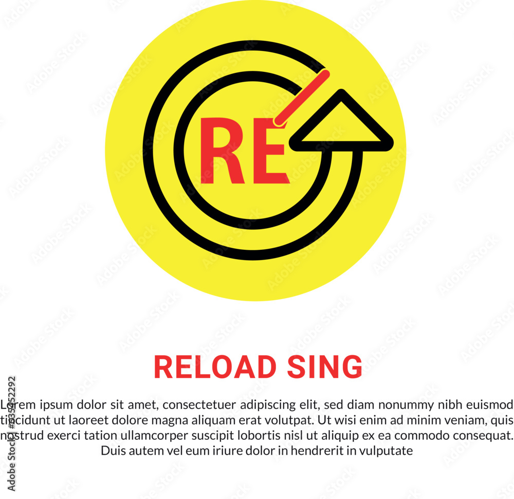 Obraz premium Reload logo, reload sing, minimal logo, modern logo, simple logo