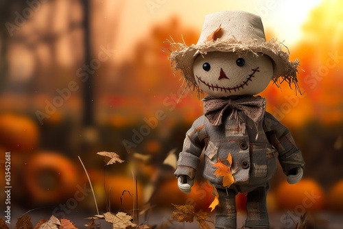 Photo Whimsical Scarecrow Doll: Guard of the Fields