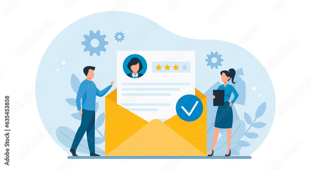 Vector of selection of a candidate for a job by a team of human resources Vector of selection of a candidate for a job by a team of human resources