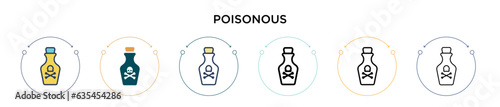 Poisonous icon in filled, thin line, outline and stroke style. Vector illustration of two colored and black poisonous vector icons designs can be used for mobile, ui, web