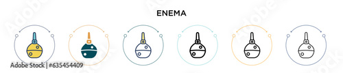 Enema icon in filled, thin line, outline and stroke style. Vector illustration of two colored and black enema vector icons designs can be used for mobile, ui, web