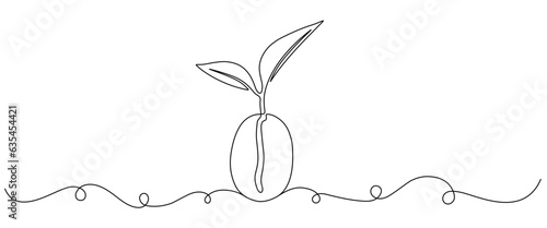 coffee bean line art	