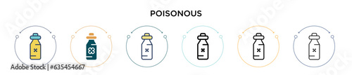 Poisonous icon in filled, thin line, outline and stroke style. Vector illustration of two colored and black poisonous vector icons designs can be used for mobile, ui, web