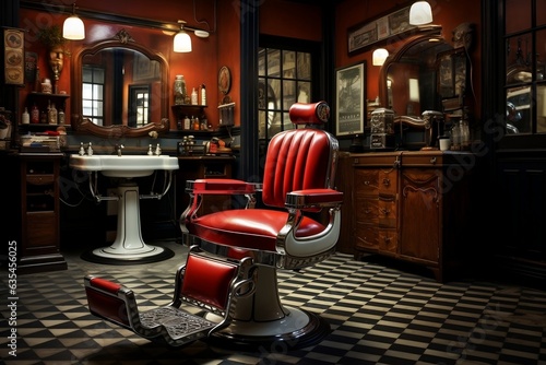 Vintage barbershop design, Generative Ai © zainab