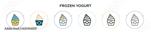 Frozen yogurt icon in filled, thin line, outline and stroke style. Vector illustration of two colored and black frozen yogurt vector icons designs can be used for mobile, ui, web
