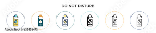 Do not disturb icon in filled, thin line, outline and stroke style. Vector illustration of two colored and black do not disturb vector icons designs can be used for mobile, ui, web