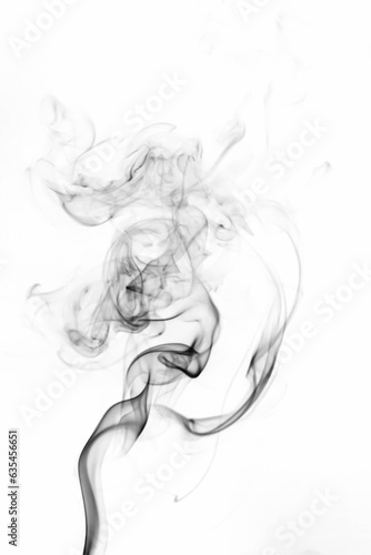 Black smoke on white background