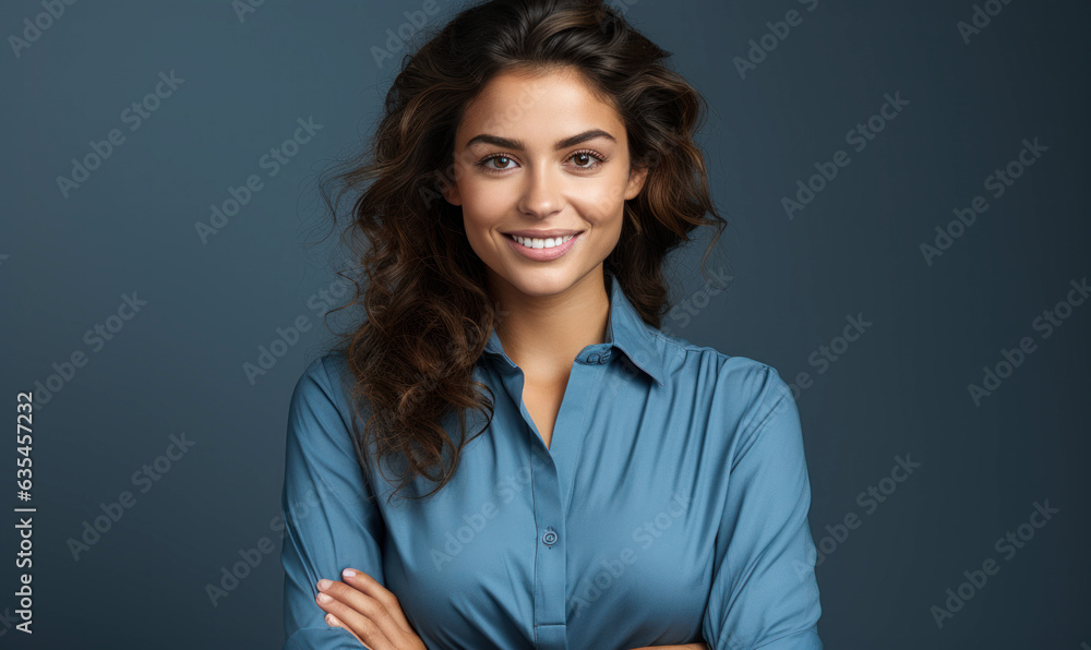 Young Professional Woman in Gray Background: A young professional woman stands in a gray background, looking confident and ready for success. Young Professional Woman in Gray Background: A young professional woman stands in a gray background, looking confident and ready for success.