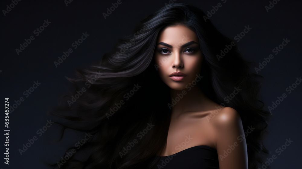 Black Beauty Model Portrait. Web banner with empty copy space on the side. Generative AI. Black Beauty Model Portrait. Web banner with empty copy space on the side. Generative AI.