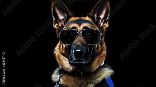 A smart police dog. Police dog. Sniffer Dog. Generative Ai © tong2530