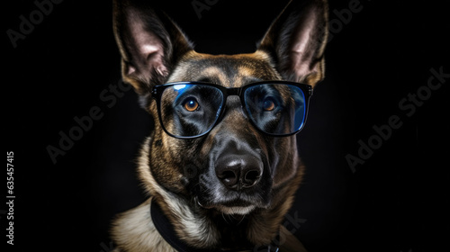 A smart police dog. Police dog. Sniffer Dog. Generative Ai