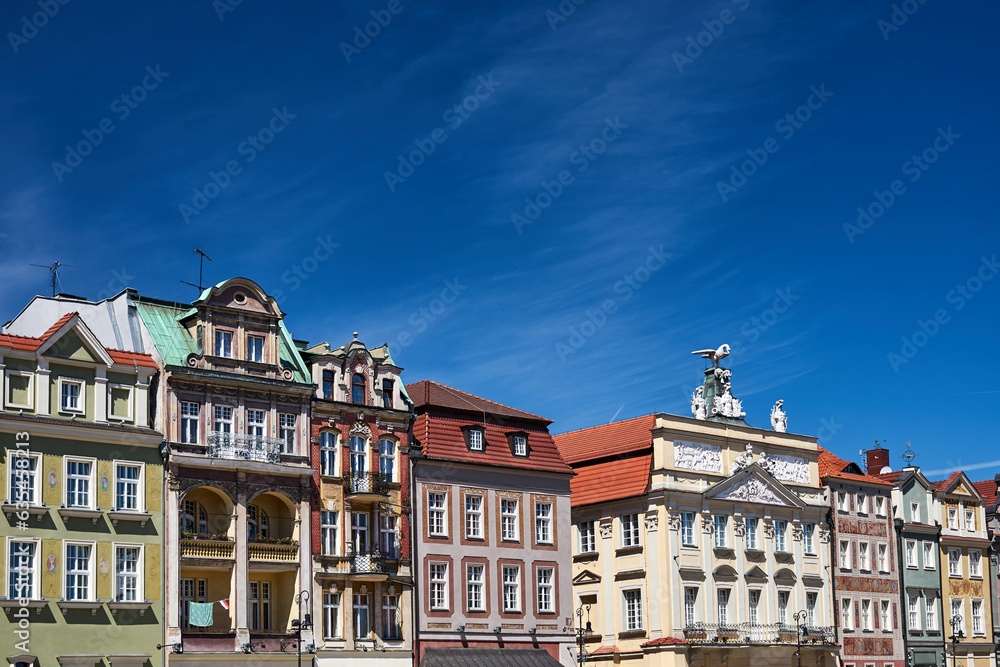 facade of a historic tenement house in the Old Market in the city of Poznan