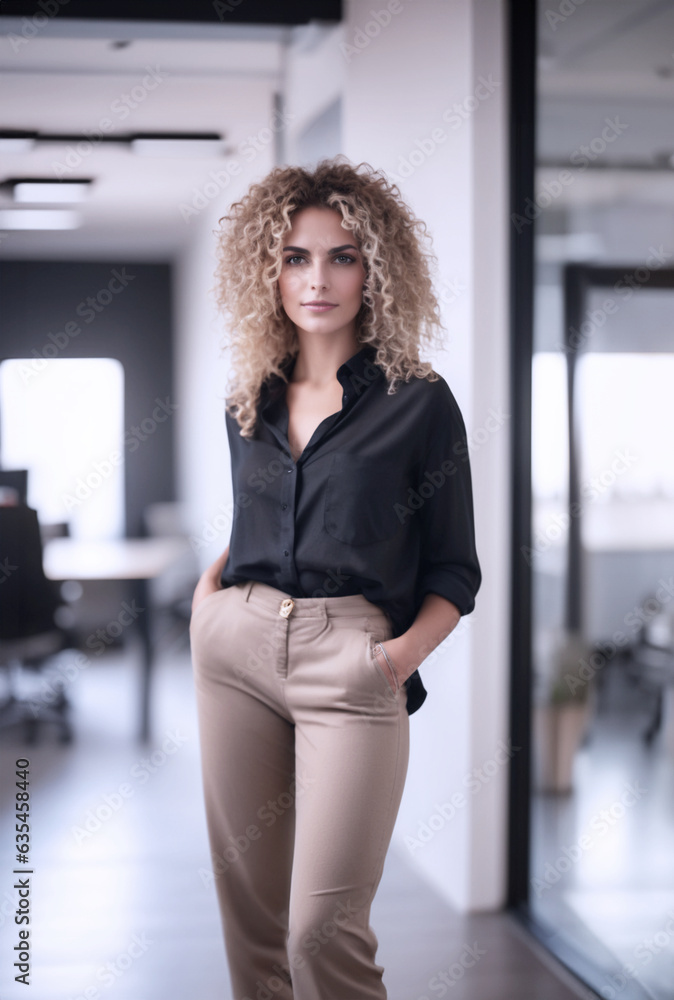 immagine di giovane donna in abbigliamento informale, ambiente luminoso e spazioso alle spalle, ufficio, abitazione, negozio immagine di giovane donna in abbigliamento informale, ambiente luminoso e spazioso alle spalle, ufficio, abitazione, negozio
