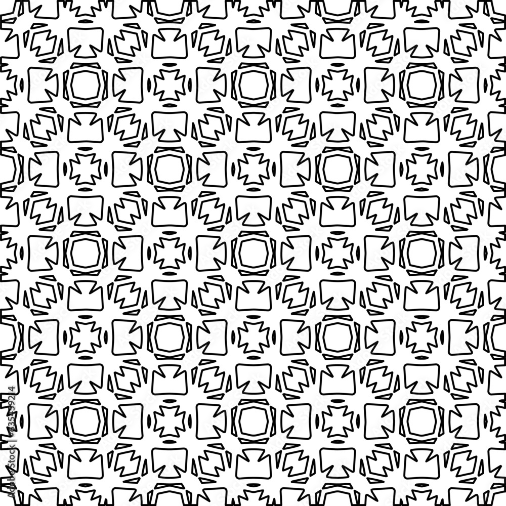 Vector pattern with symmetrical elements . Modern stylish abstract texture. Repeating geometric tiles from striped elements.Black and white pattern. Vector pattern with symmetrical elements . Modern stylish abstract texture. Repeating geometric tiles from striped elements.Black and white pattern.