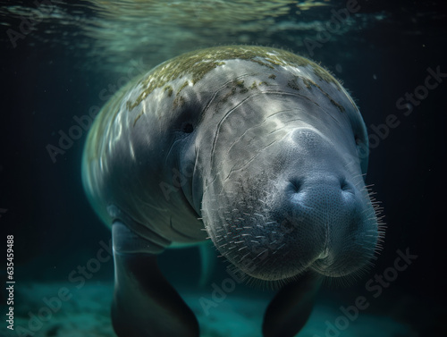 Dugong portrait created with Generative AI technology