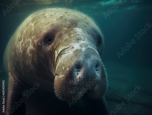 Dugong portrait created with Generative AI technology