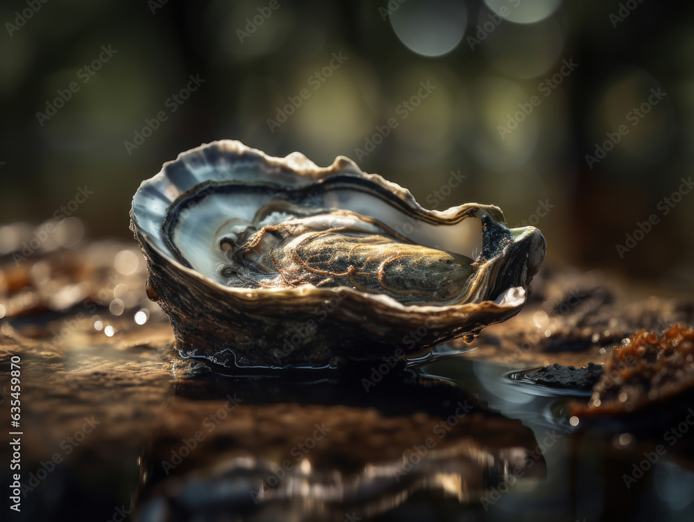 Oyster portrait created with Generative AI technology