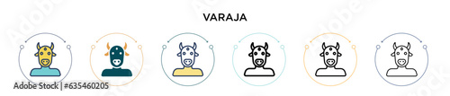 Varaja icon in filled, thin line, outline and stroke style. Vector illustration of two colored and black varaja vector icons designs can be used for mobile, ui, web