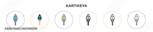 Kartikeya icon in filled, thin line, outline and stroke style. Vector illustration of two colored and black kartikeya vector icons designs can be used for mobile, ui, web