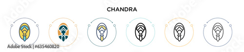 Chandra icon in filled, thin line, outline and stroke style. Vector illustration of two colored and black chandra vector icons designs can be used for mobile, ui, web