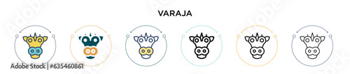 Varaja icon in filled, thin line, outline and stroke style. Vector illustration of two colored and black varaja vector icons designs can be used for mobile, ui, web