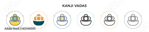 Kanji vadas icon in filled, thin line, outline and stroke style. Vector illustration of two colored and black kanji vadas vector icons designs can be used for mobile, ui, web