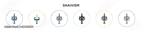 Shaivism icon in filled, thin line, outline and stroke style. Vector illustration of two colored and black shaivism vector icons designs can be used for mobile, ui, web photo