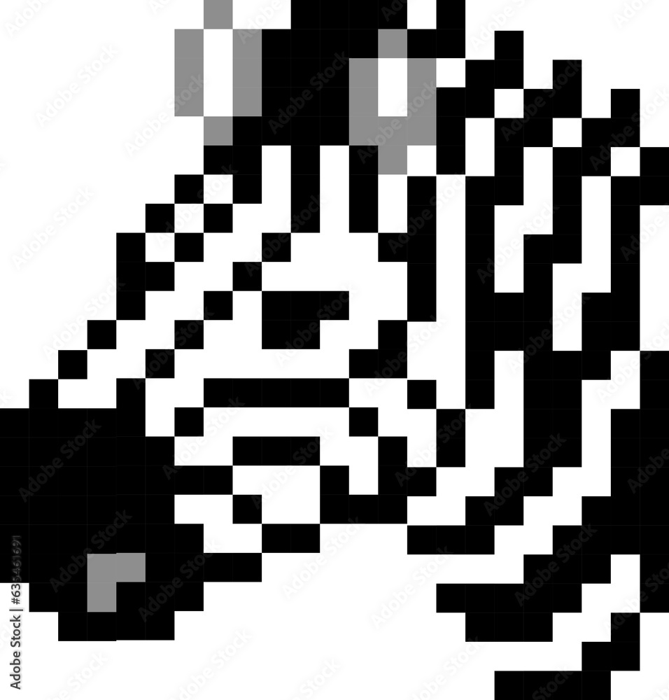 Zebra cartoon icon in pixel style Zebra cartoon icon in pixel style