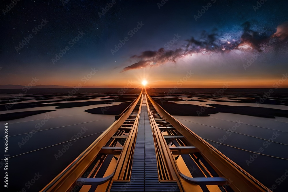 Obraz premium sunset over the bridge