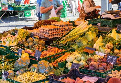 market country wih fruit and vegetables 