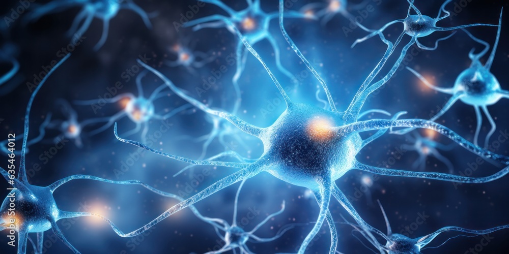 illustration of neuron, generative AI illustration of neuron, generative AI