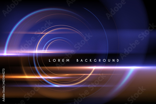Abstract gold and blue motion light effect background