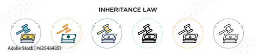 Inheritance law icon in filled, thin line, outline and stroke style. Vector illustration of two colored and black inheritance law vector icons designs can be used for mobile, ui, web